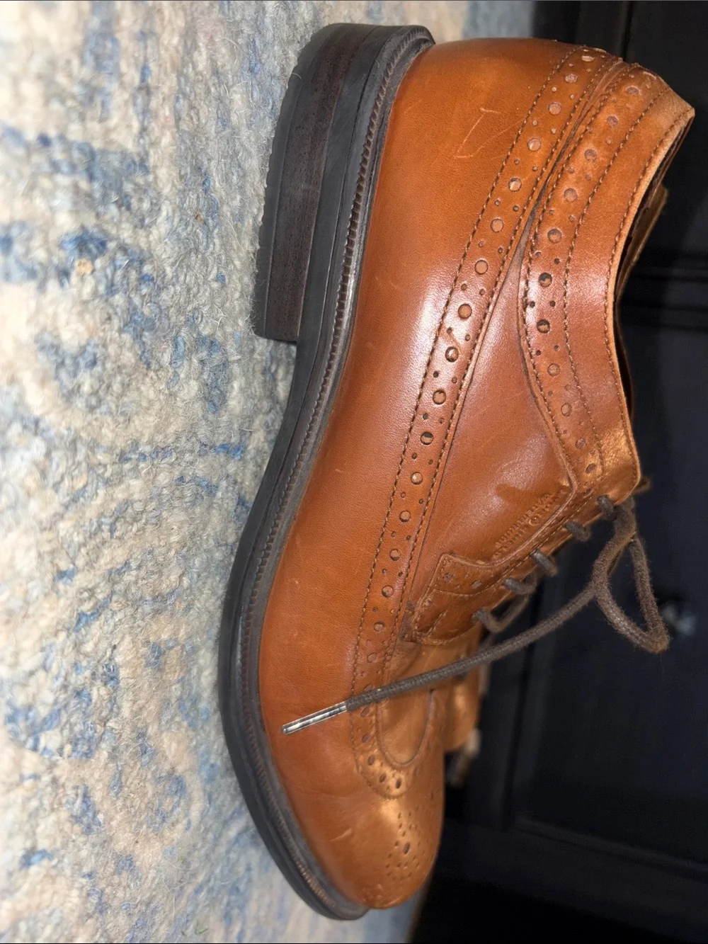 Rockport Men's Tan Brown Leather Brogue Derby
